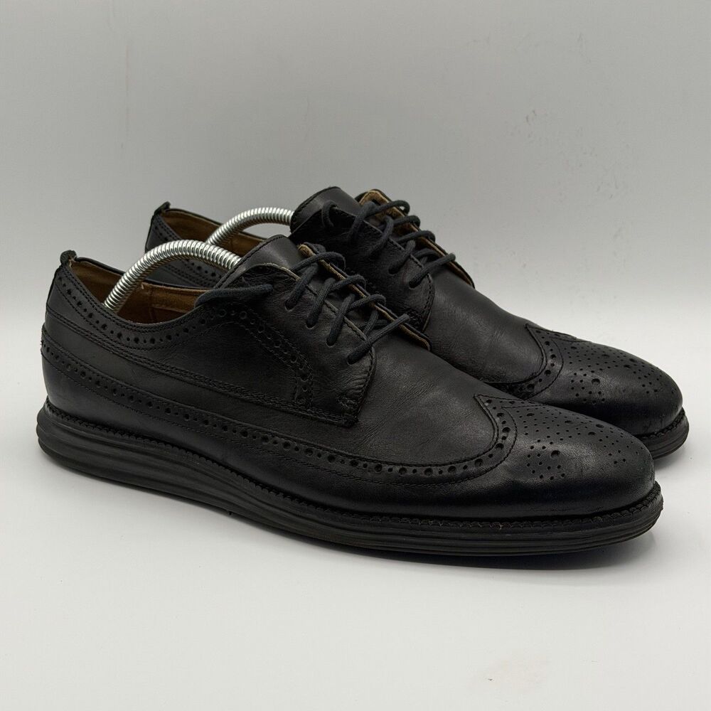 Cole Haan Original Grand Wingtip Dress Shoes Mens 10.5 M Black Leather C21134
